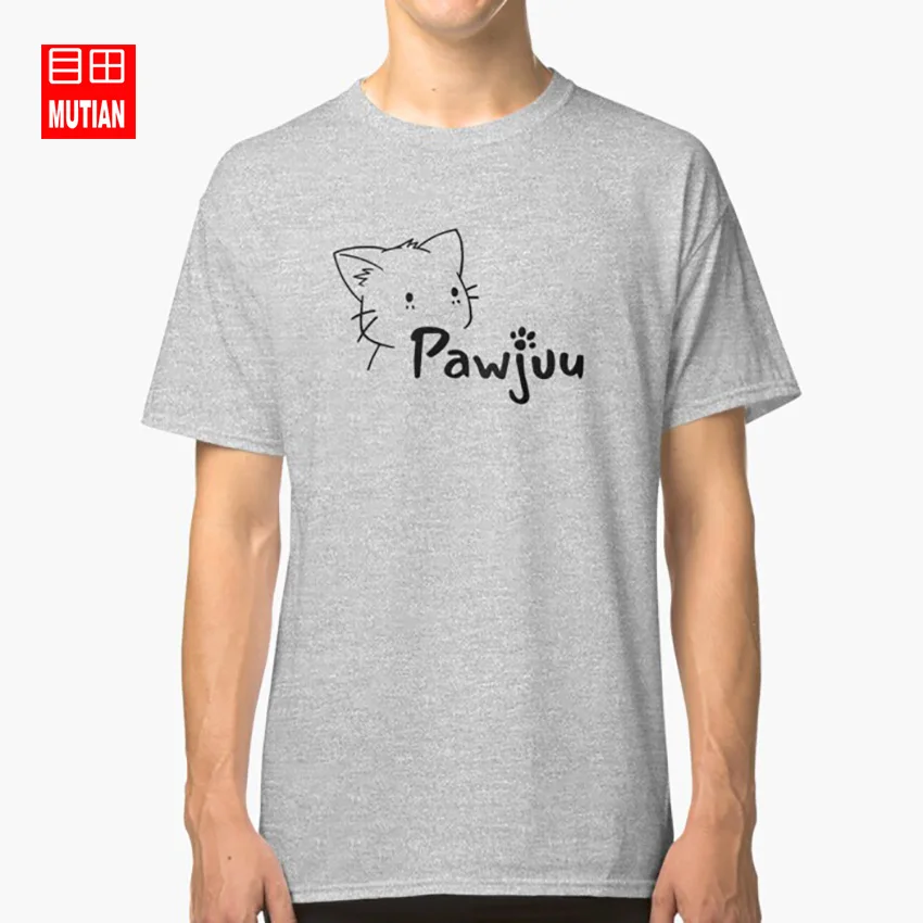 Pawjuu (печатка) Футболка Кошка милый pawjuu любовь Смешные забавные Чиби kawaii сердце