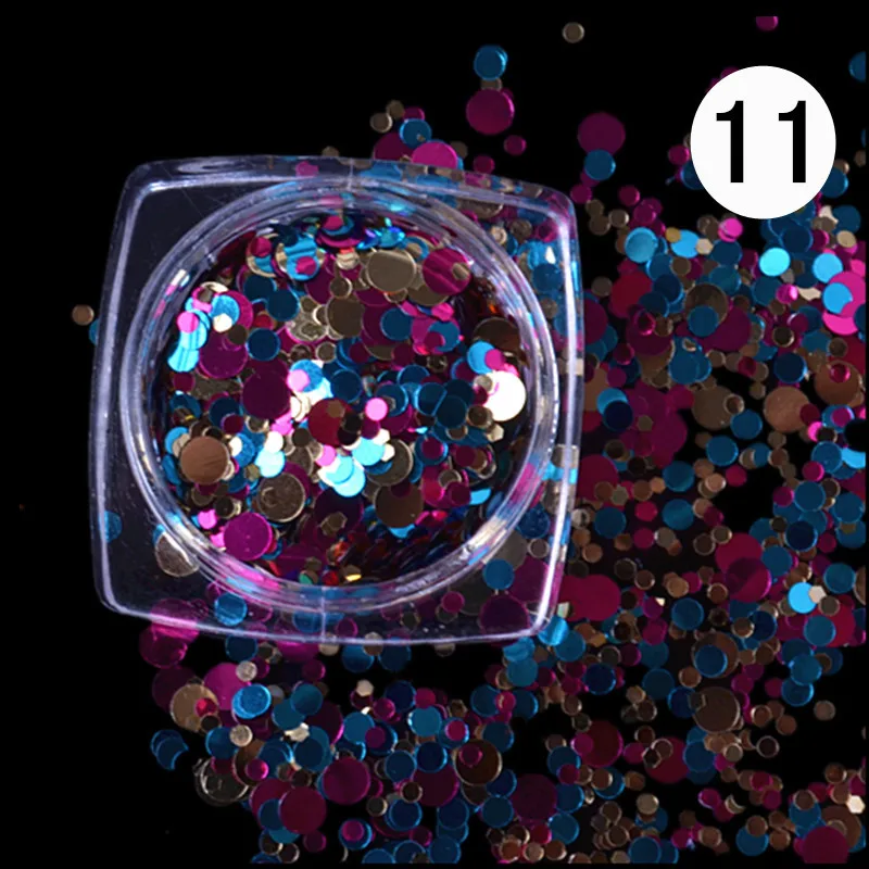AliExpress хотите Маникюр 12 цветов Смешанная круглая блестка наклейки для ногтей маникюра свет блесток