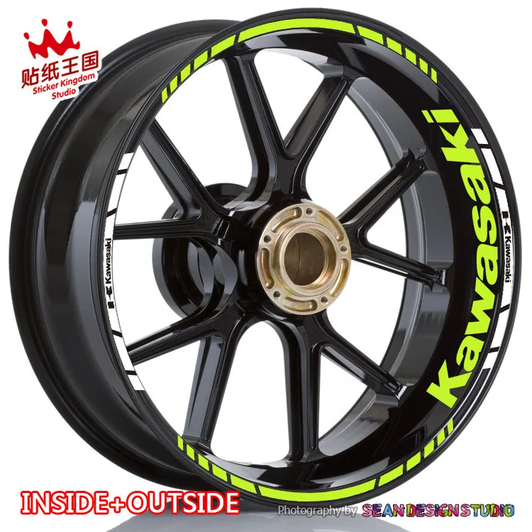 Для ZX 6R 636 10R 12R Z1000 Z900 Z800 Z750 Z650 Z400 наклейка на колеса мотоцикла светоотражающий обод