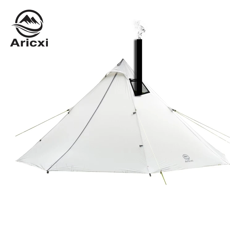 Aricxi 3-4 Person Ultralight Outdoor Camping Teepee 20D Silnylon Pyramid Tent Large Rodless Tent Backpacking Hiking Tents camping tent portable tent