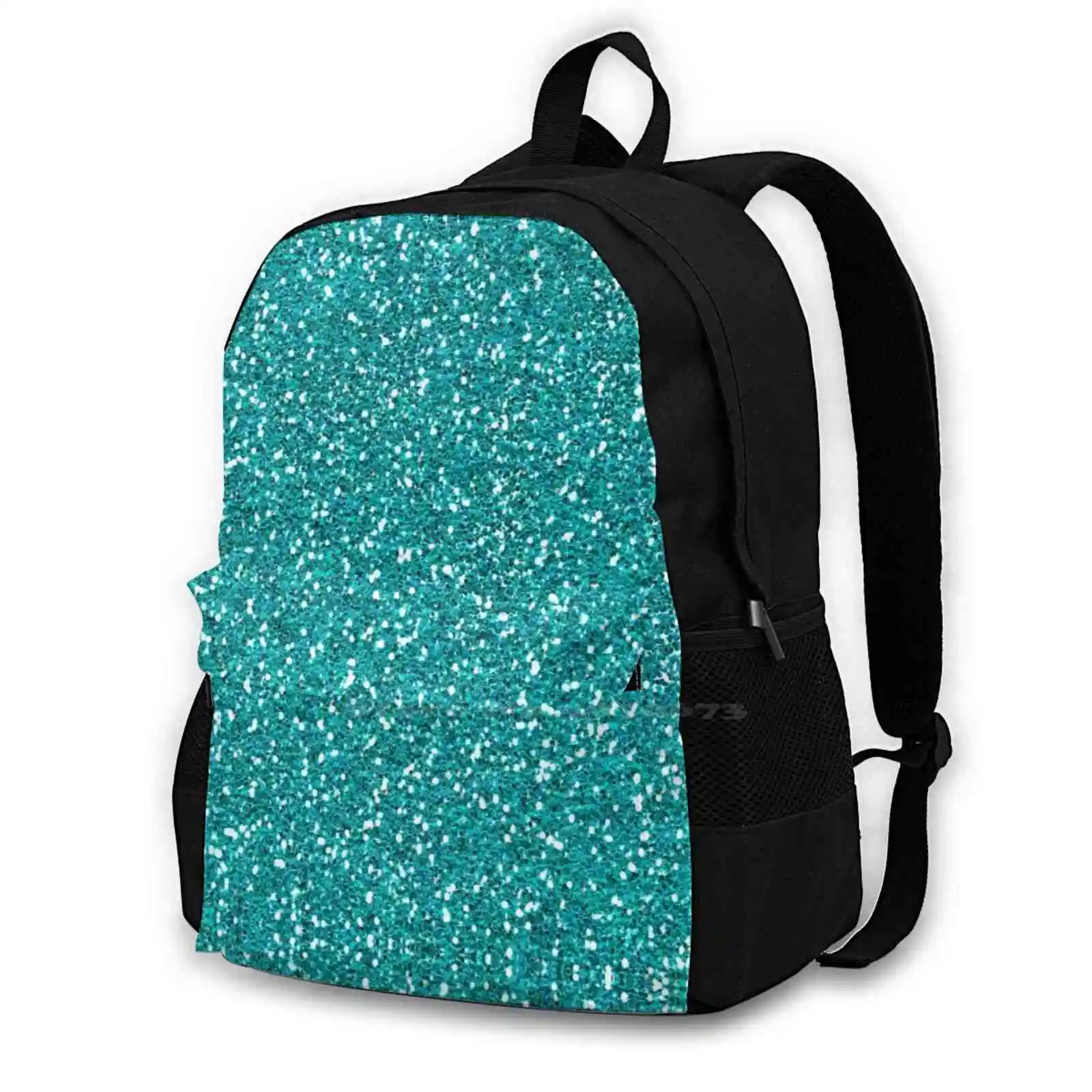 

Turquoise Glitter Sparkles Texture Photography Backpacks For Men Women Teenagers Girls Bags Glitter Turquoise Glitter Faux