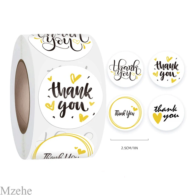 50-500pcs 1inch kraft paper Handmade Stickers Gift Sealing Sticker Festival Birthday Party Decorations Labels Thank you Stickers R