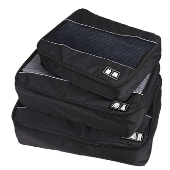 

3 Pcs/Set Packing Cubes System High Capacity Clothes Luggage Mesh Travel Bags for Shirts Bra Sock Waterproof Bag