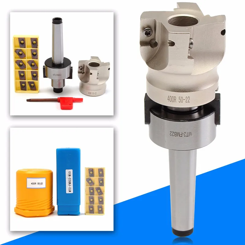 

Mill Cutter MT2 M10 &50mm Face End + 10pcs Carbide Insert APMT1604 CNC Mill Milling Cutter Insert Kit Machine Tools