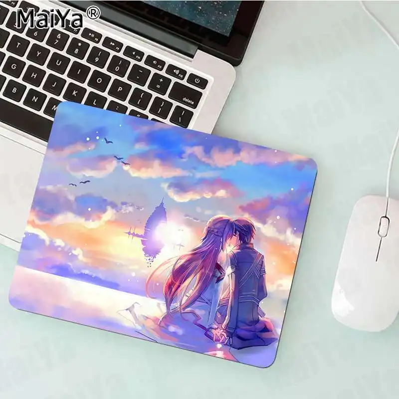 Not Lock Edge18x22cm Maiya sword art online sao Krito Asuna, прочный резиновый коврик для мыши, коврик для мыши, скорость/управление, версия, большой игровой коврик для мыши - Цвет: Not Lock Edge18x22cm
