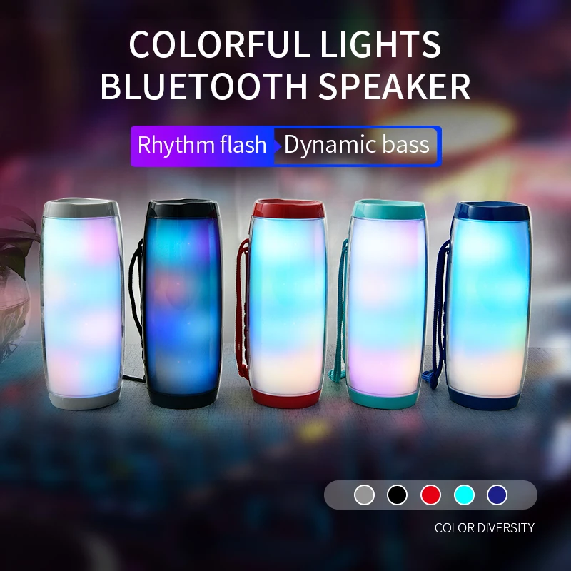 

TG157 LED Flashing Light Bluetooth Speaker Portable With Rope Outdoor Loundspeaker 1200 mAh Fabric Waterproof Subwoofer FM Radio