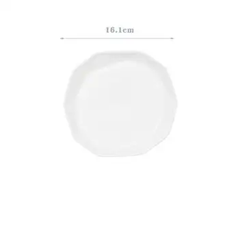 Креативная посуда плоская пластина простой стиль черный и белый, неправильной формы пластины набор 0462 - Цвет: small white