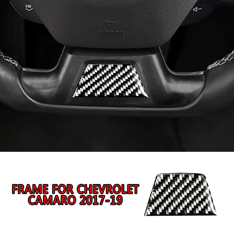Наклейка на руль из натурального углеродного волокна для Chevrolet Camaro 2017 2018 2019 чехлы