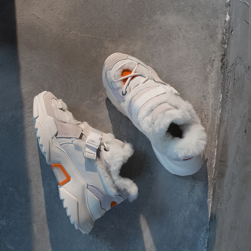 Buono Scarpe/теплые зимние меховые кроссовки; женская повседневная обувь из натуральной кожи; высококачественные зимние кроссовки; женская спортивная обувь