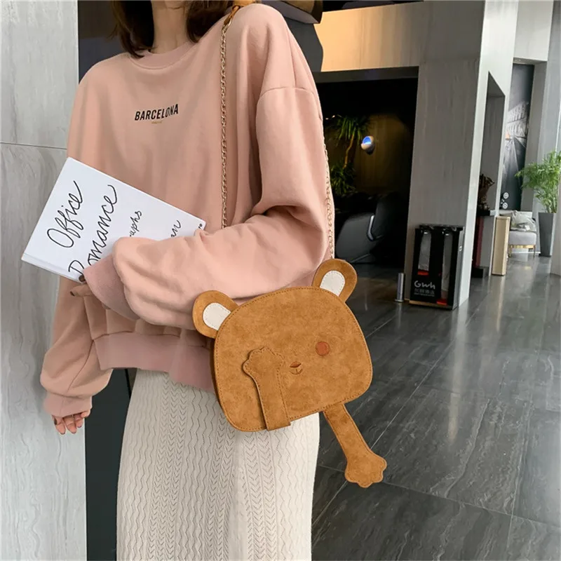 Детские кошельки для монет для маленьких девочек; маленький мини-кошелек с милым медведем; сумка-мессенджер на плечо с цепочкой; Сумка-слинг; bolsos mujer