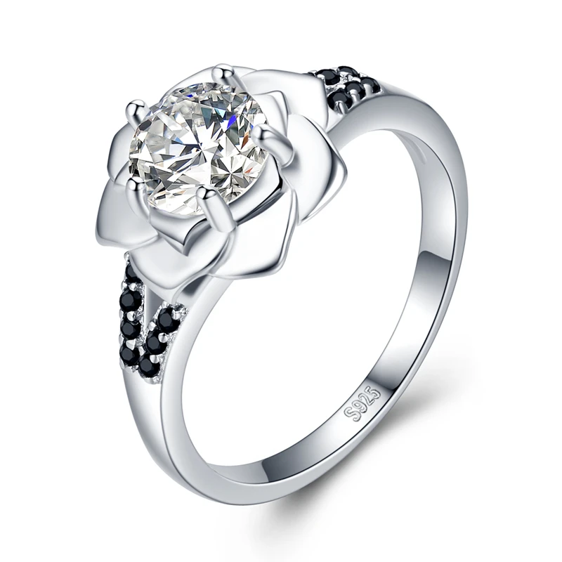 SODROV 925 пробы Серебряное кольцо для женщин Bague цветок трендовые обручальные кольца для женщин ювелирные изделия из стерлингового серебра G073