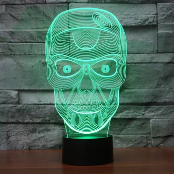 

Skeleton Skull 7 Color Lamp 3d Visual Led Night Lights For Kids Touch Usb Table Lampara Lampe Baby Sleeping Motion Light