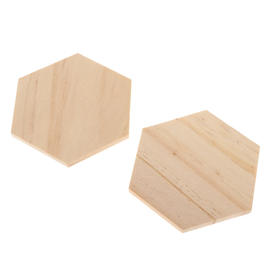 10x MDF Wooden Bases Hexagon Hex  Cut Games Props Embellishment 90x78mm