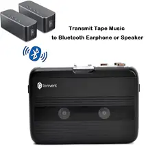 Leitor de cassetes estereofônico de walkman do transmissor de bluetooth com rádio de fm