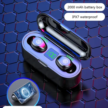 

F9 Wireless Headphones Bluetooth 5.0 TWS Earbuds HIFI Mini Sports Earphone Support iOS Android Phones HD Call Bluetooth Earphone