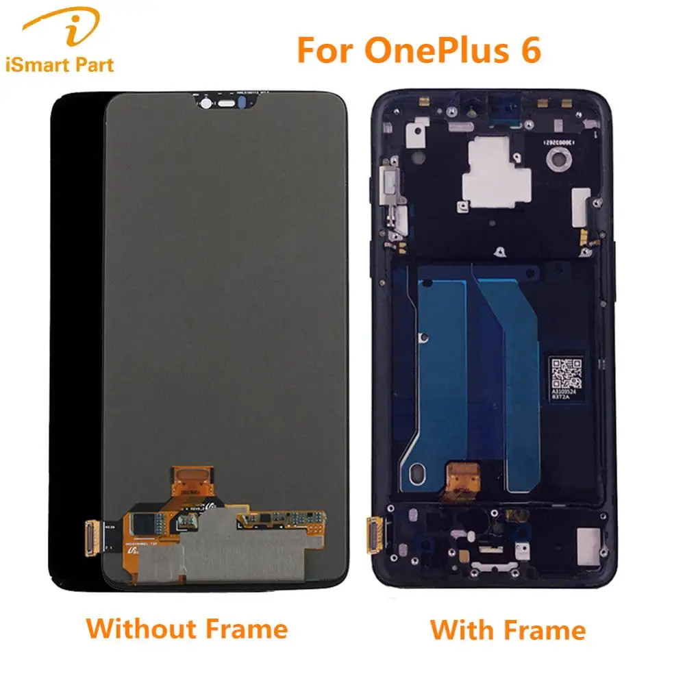 

Original For Oneplus 6 LCD Display Touch Screen Digitizer Assembly with Frame For One Plus 6 1+6 LCD Parts