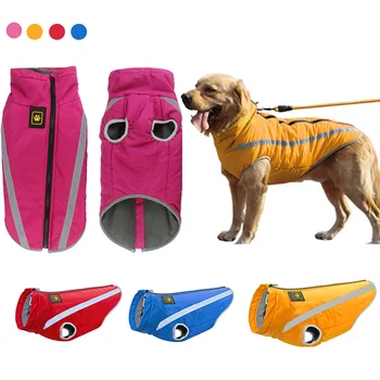 

Waterproof Dog Clothes for Large Dogs Winter Warm Big Dog Jackets Padded Fleece Pet Coat Safety Reflective Design Dog Clothing