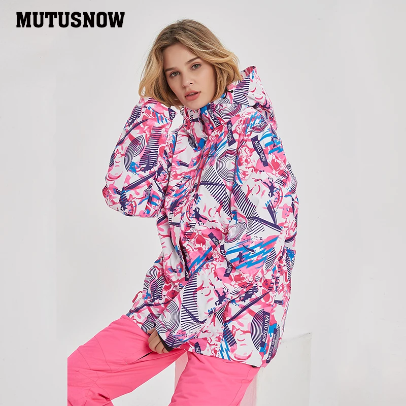 MUTUSNOW, лыжные куртки, Женская куртка для сноубординга, женская зимняя спортивная одежда, лыжная куртка, дышащая, водонепроницаемая, ветрозащитная
