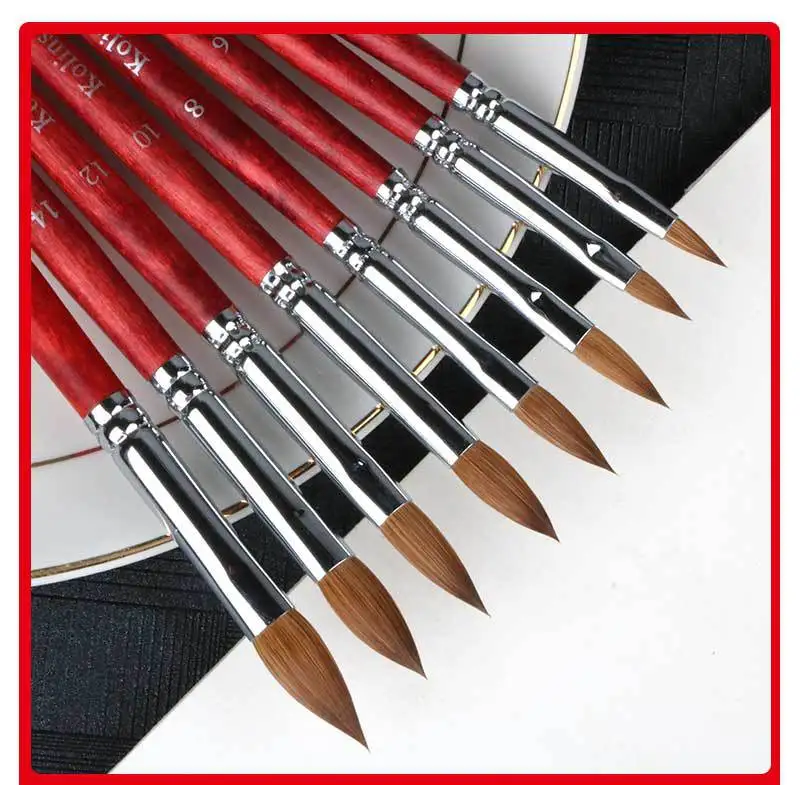 Manufacturers Supply New 100 Kolinsky Nail Brush Mink Hair Manicure Brush Crystal Pen Carving Pen #12#14 #16