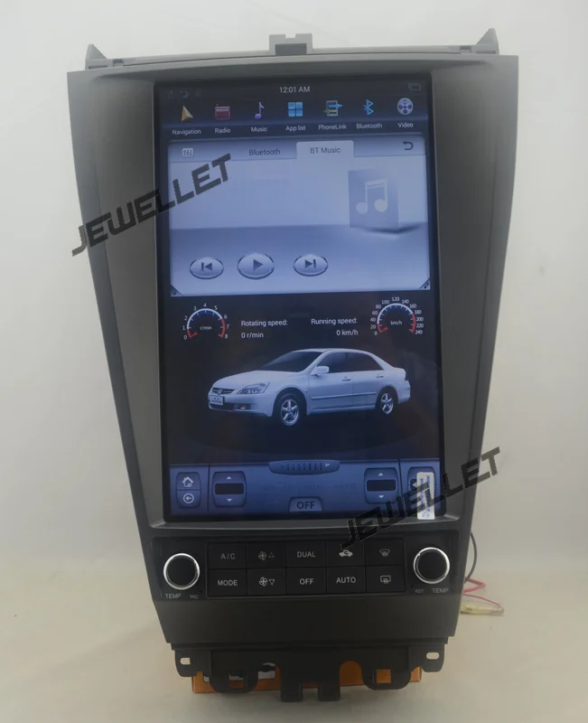 

12.1" tesla style vertical screen android 9.0 Six core Car GPS radio Navigation for Honda Accord 2003-2007