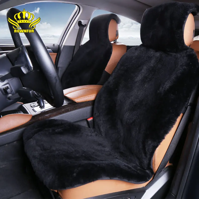 AUTOCROWN  Natural sheepskin wool fur  luxury Car Seat Covers universal size  for all types of seats  short fur 3 color 2016 new