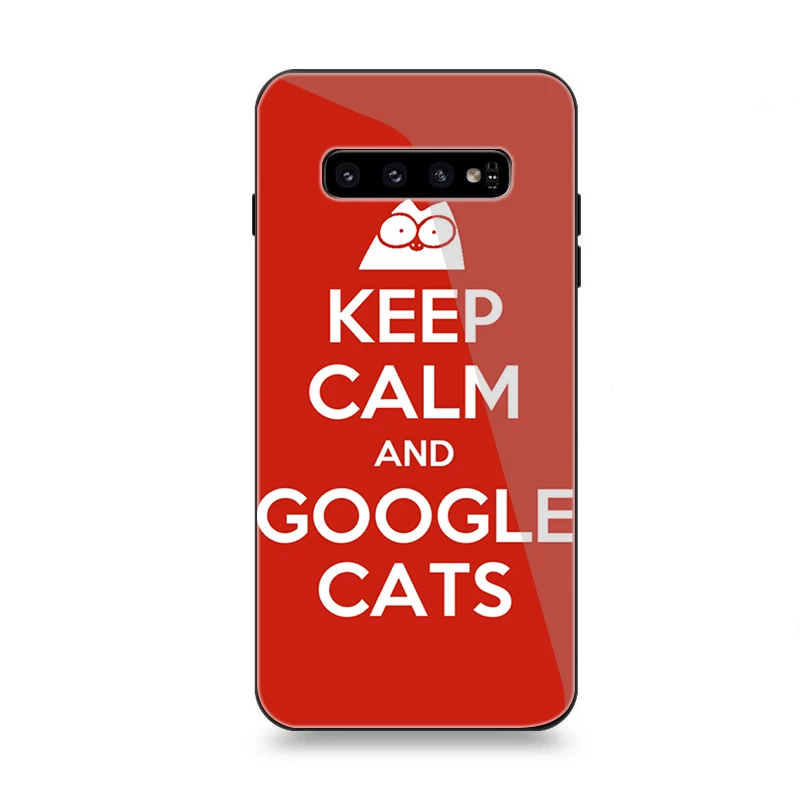 Чехол для телефона Стекло для samsung A10 A20 A30 A40 A50 A60 A70 S7 край S8 Plus Note 8 9 S10 крышка Simons Кот
