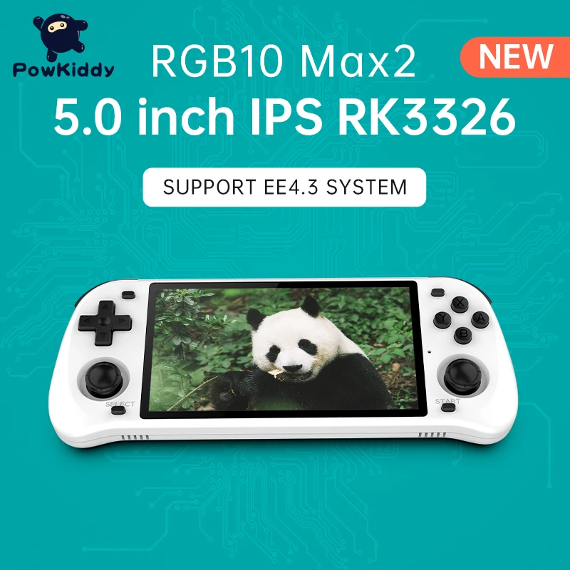 POWKIDDY New Max2 Retro Open Source System RGB10 max2 Handheld Game Console RK3326 5.0-Inch IPS Screen 3D Rocker