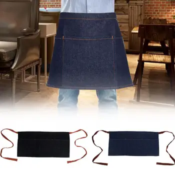 

Original Unisex Japanese Apron Waist Denim Apron Barista Vintage Half Apron Cooking Aprons Men Pinafore High Quanlity