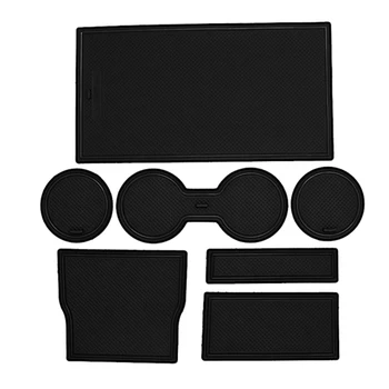 

Hot 7Pcs Simple Cup Holder Door Slot Modification Car Mat Anti-scratch Accessories Center Console Storage Interior For Tesla Mod