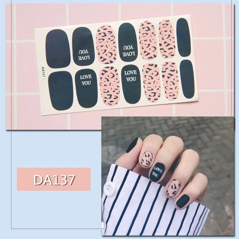 Lamemoria DA137 14 типсов Beatuy Nails мрамор полное покрытие лак для ногтей Обертывания клей дизайн ногтей украшения маникюрные инструменты