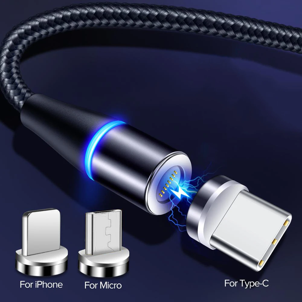 1 м Магнитный USB кабель для зарядки USB кабель Магнитный зарядный Micro USB кабель для мобильного телефона USB шнур