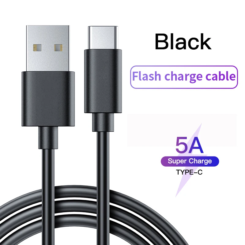 Кабель USB Type C для быстрой зарядки кабель передачи данных 5A Samsung Xiaomi LG Huawei Redmi Android
