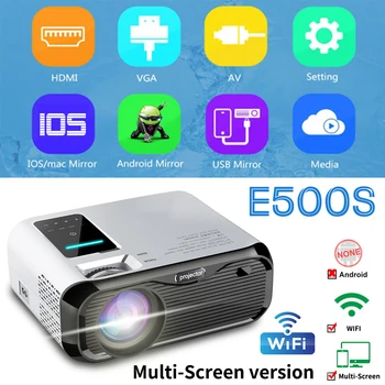 

E500 720P HD Projector 1280*720 3500lumens Home Cinema Theater Support HDMI/VGA/AV/TF/USB/1080P Video Movie Projectors Beamer