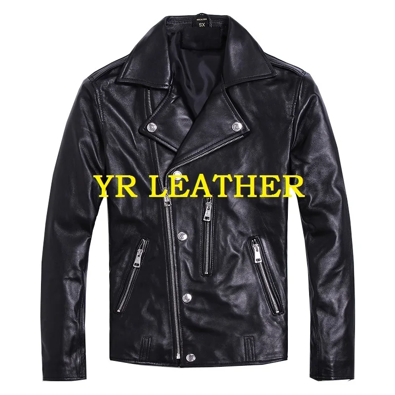 Gratis Shipping.2019 Op Verkoop. herfst Man Straat Cool Echt Lederen Jas. motor Schapenvacht Jas. plus Size Slanke Leren Jas. Gratis Shipping.2019 Op Verkoop. herfst Man Straat Cool Echt Lederen Jas. motor Schapenvacht Jas. plus Size Slanke Leren Jas.