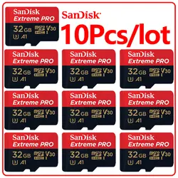 SanDisk – carte Micro SD Extreme Pro, 32 go/32 go/170 mo/s, U3, TF, A2, V30, 10 Pcs/lot, carte mémoire avec adaptateur SD 