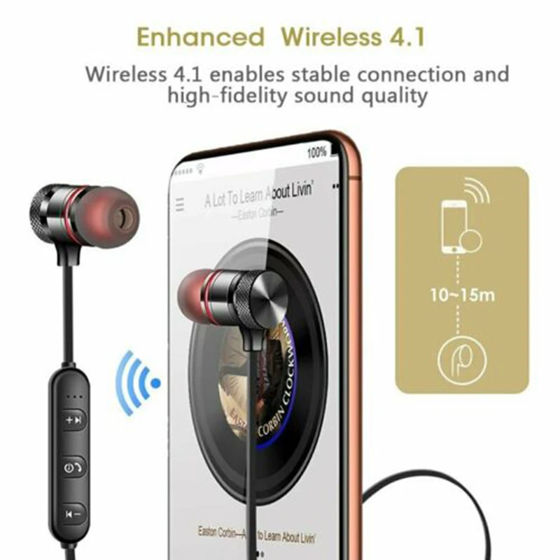 Наушники Bluetooth M5 спортивные магнитные наушники с шейным ободом для мобильных