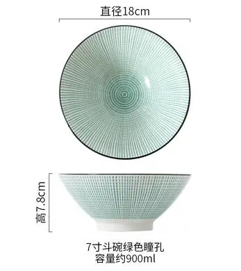 7 дюймов японская лапша чаша Ручная Краска геометрические салатники пасты чаши Миски - Цвет: P