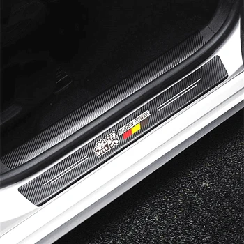 

Car Styling 4Pcs Carbon Fiber Door Sill Scuff Car Stickers For Honda Civic City Mugen TYPER VTEC Accord Odyssey Spirior CRV