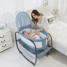 Кровать для новорожденного ребенка с москитной сеткой, ролик, короткая детская кроватка, кулоны Para Bebes, многофункциональная переносная кровать с держателем для хранения игрушек