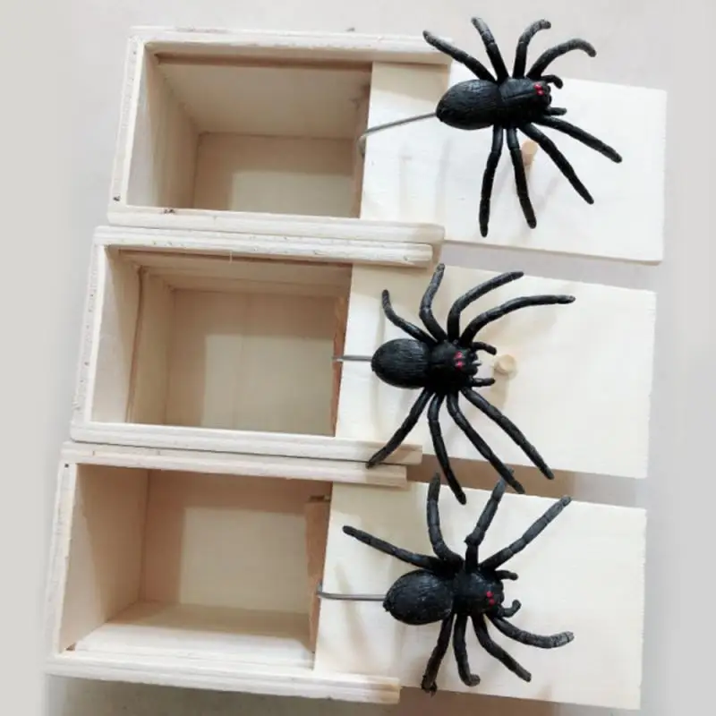 Venta caliente Caja de juguete de araña para niños, broma y truco de madera, broma práctica para el hogar y la Oficina, mordaza, ratón Araña, regalo divertido, novedad 8bWZwAd5Lm6