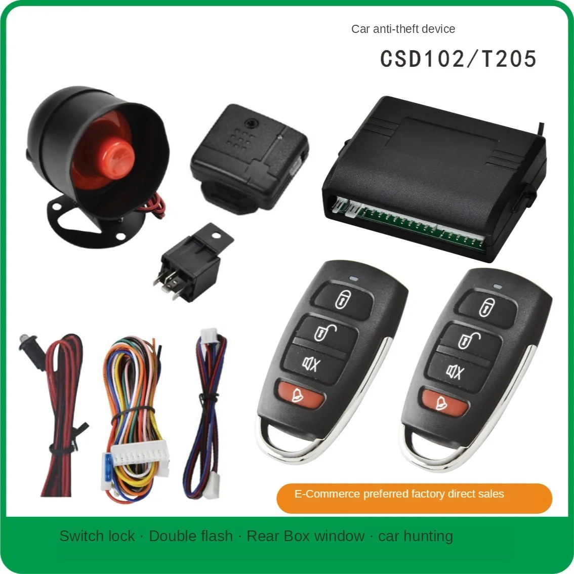 Sistema de protección de Seguridad para la Alarma del automóvil Entrada sin Llave con 2 Controles remotos Sirena Qiilu Sistema Universal de Seguridad para el automóvil 