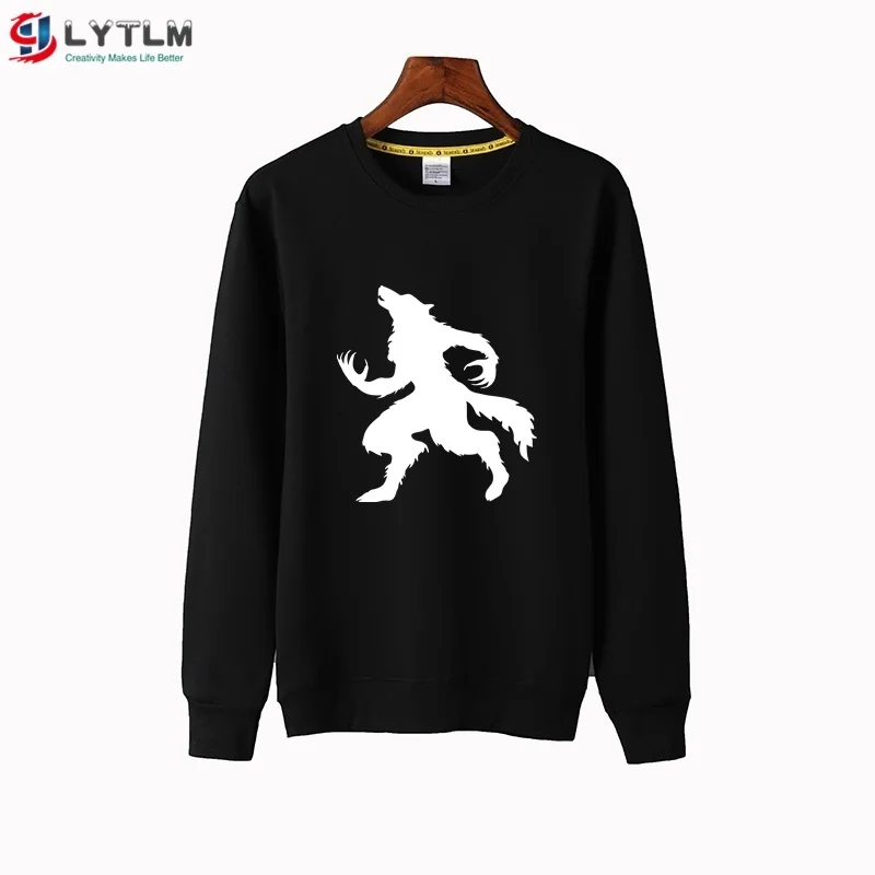 WY6119 Black LYTLM/худи с длинными рукавами и принтом волка на Хэллоуин; зимняя одежда для детей; толстовки для девочек; толстовки с капюшоном для мальчиков 10 лет - Color: WY6119 Black