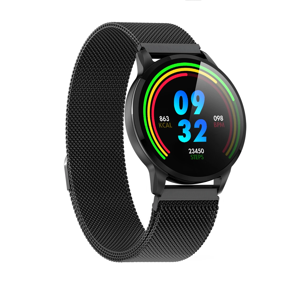 Новинка, Смарт-часы для фитнеса, для женщин, для бега, пульсометр, Bluetooth, шагомер, сенсорный, умные спортивные Смарт-часы для женщин и мужчин - Цвет: Metal black