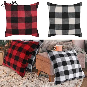 

2pcs Buffalo Plaid Burlap Pillow Cases Home Decorations Modern Cosy PillowCase for Party Wedding New Home Christmas Table Decor