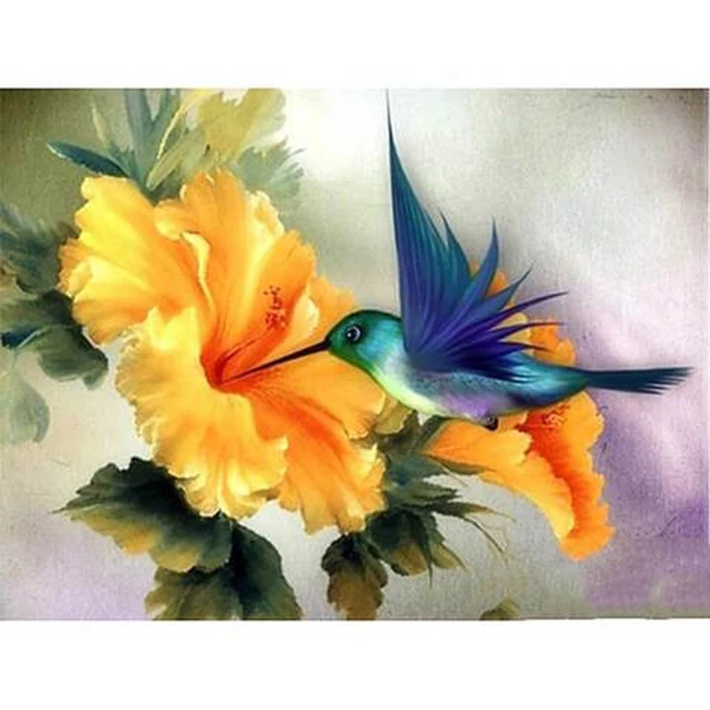 PDMDOG Full Square/Round Drill 5D DIY Flower Diamond Painting &quotAnimal Hummingbird&quot 3D Embroidery Cross Stitch Decor Gift | Дом и сад