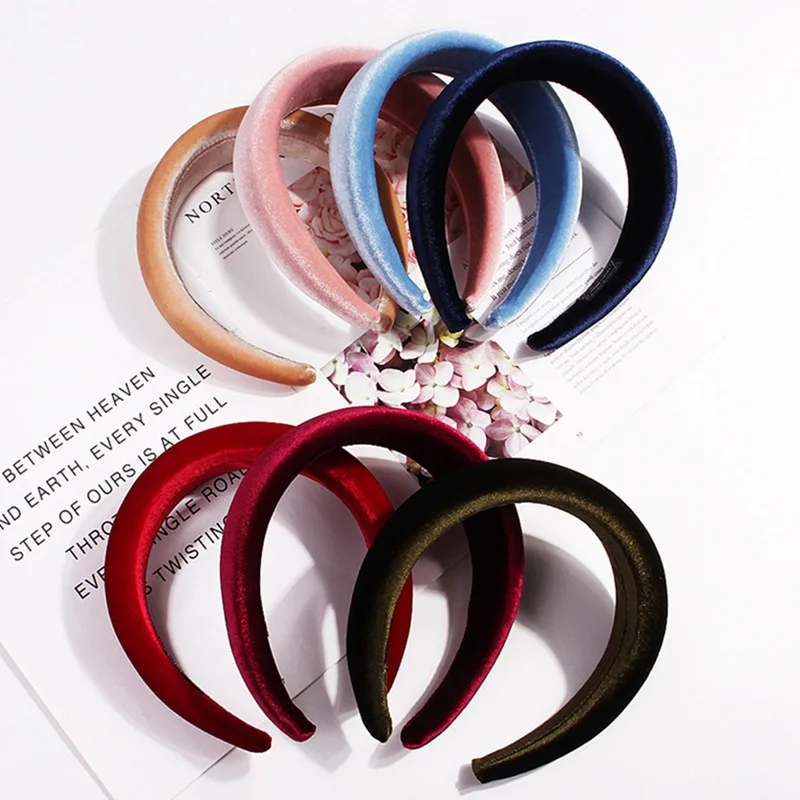 

Thick Velvet Women Headbands Hair Accessories Head Band Fashion Headwear 4CM Wide Plastic Hairbands For Woman Drop Shipping