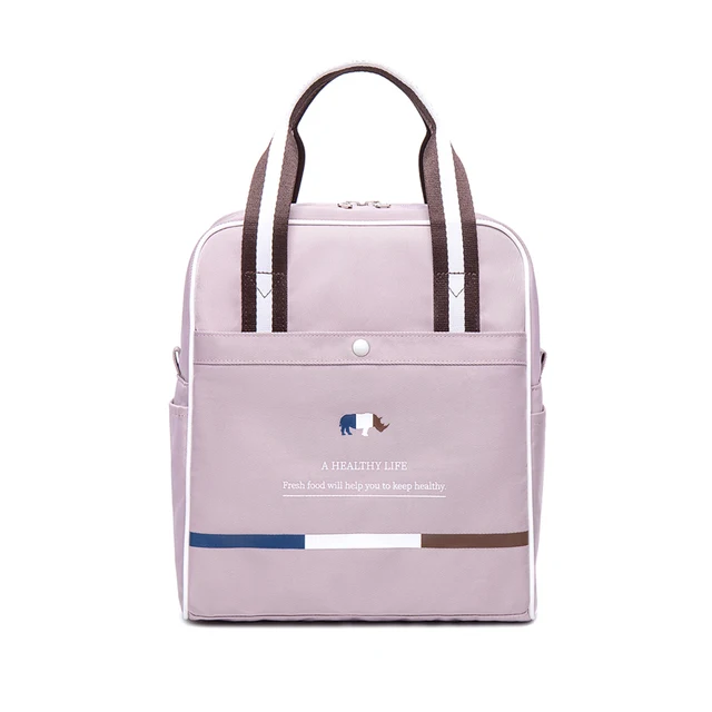 Winner Portable Lunch Bag New Thermal Insulated Lunch Box Tote Cooler Handbag Pouch Dinner Container School Food Storage Bags Vertical-Purple