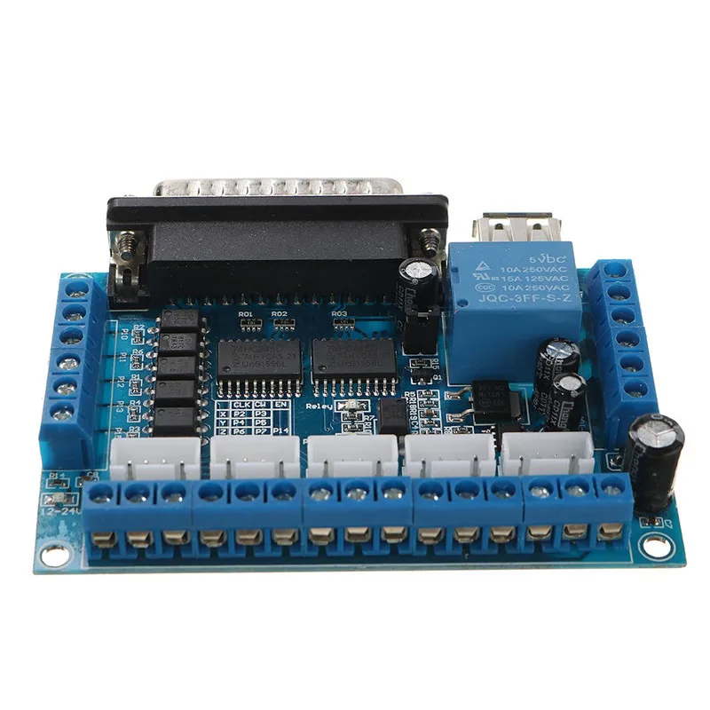 

5 Axis CNC Breakout Board Interface with USB Cable For Stepper Motor Driver MACH3 CNC Board Parallel Port Control