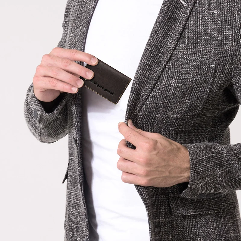 KUBUG Genuine Leather Wallet Slim Rfid Blocking Protection ID Credit Card Holder Men Metal Aluminum Automatic Business Purse