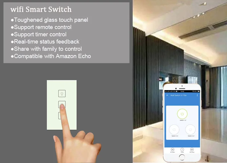 Умный переключатель WiFi умный переключатель розетка умный переключатель Alexa США Стандартный умный переключатель макетная плата